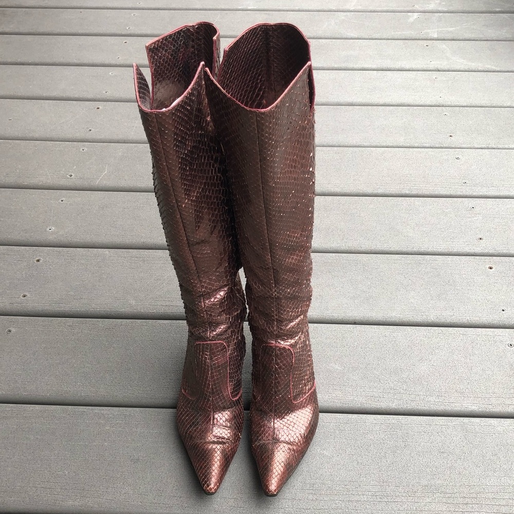 Sergio Rossi Snakeskin Boots Size 36 European